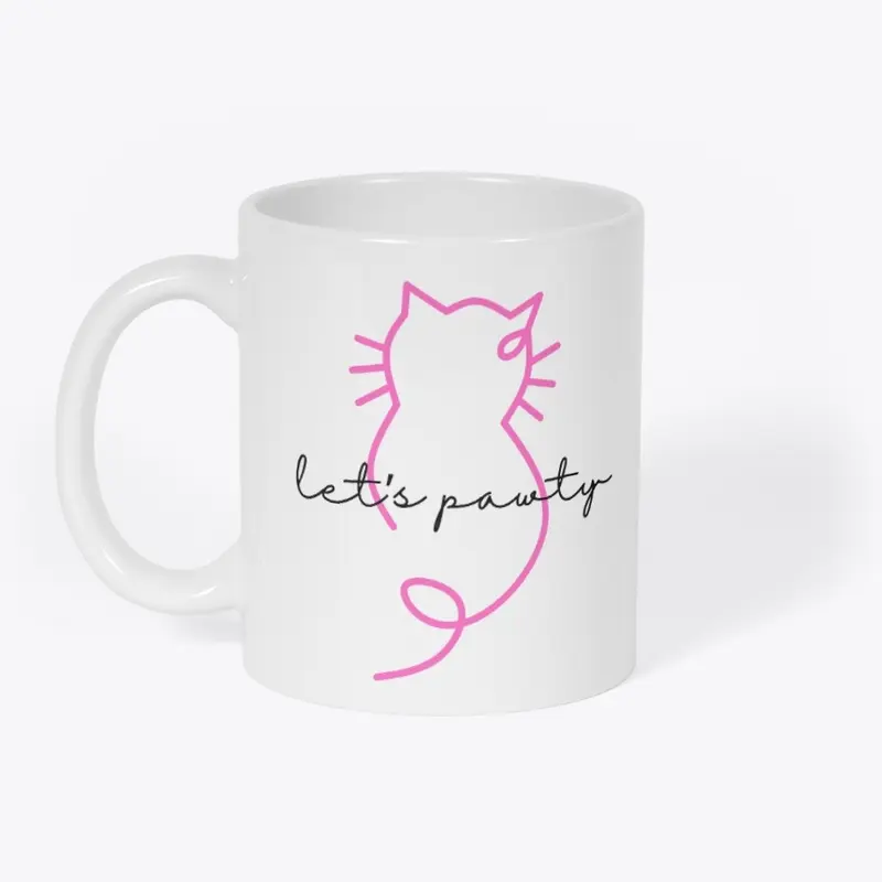 Let's Pawty, Cute Kitten Ceramic Mug11oz