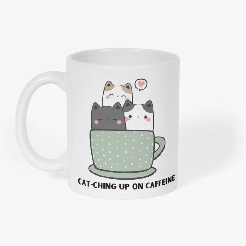 Cat-ching Up On Caffeine Mug 11oz