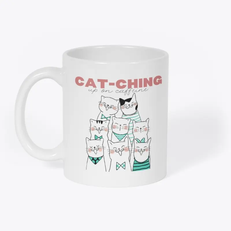 Cat-ching Up Ceramic Mug 11oz