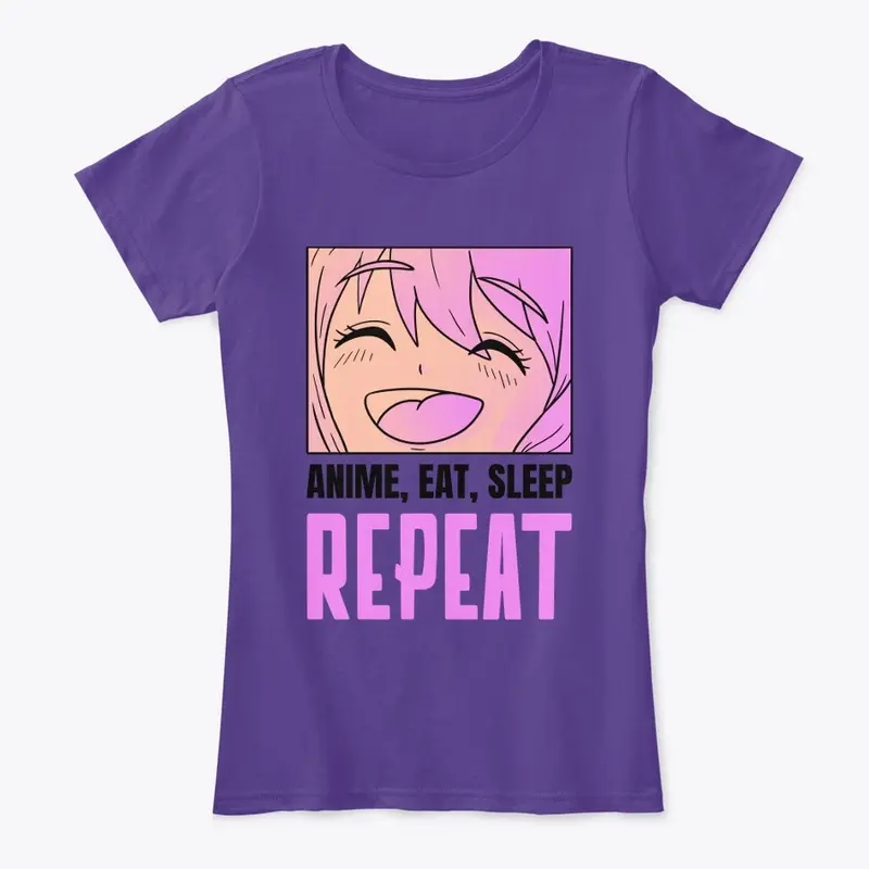 Anime Eat Sleep Repeat Funny Top